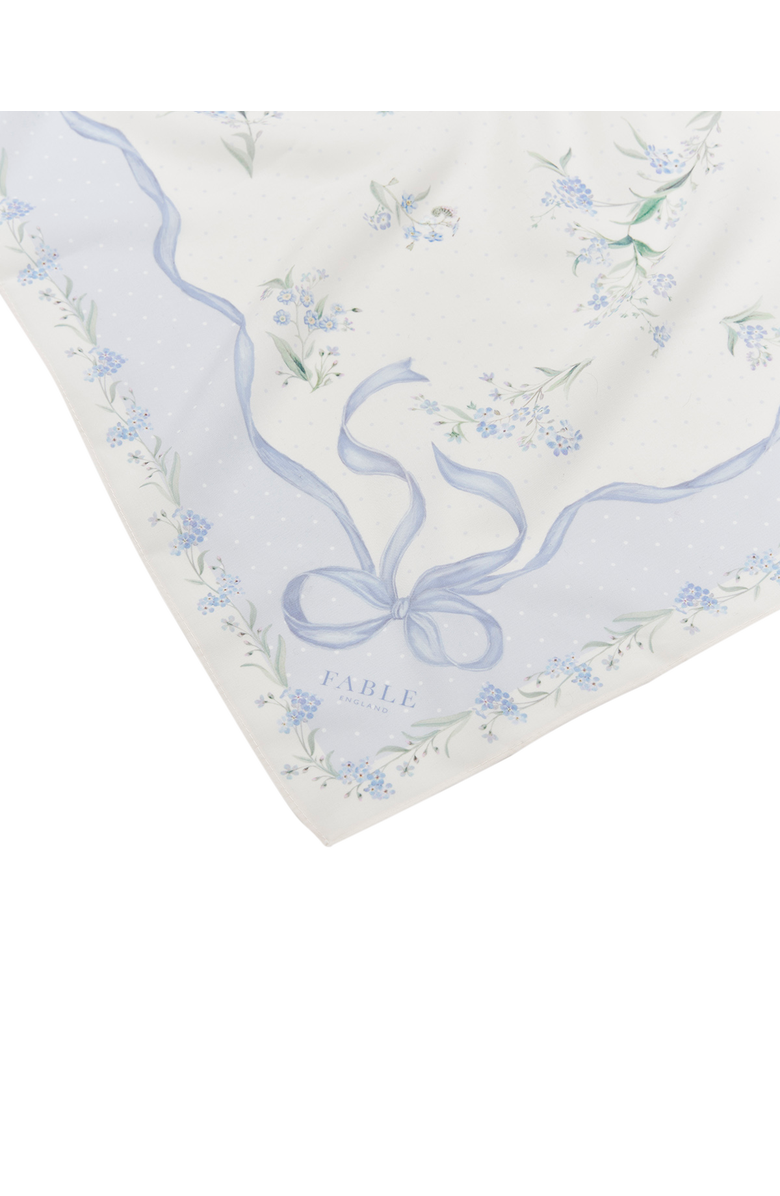 Fable England Bow & Floral Square Scarf, Alternate, color, Light/Pastel Blue