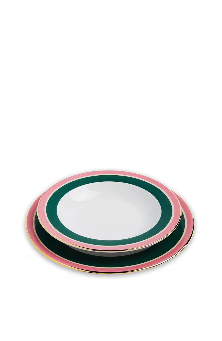 La DoubleJ Soup And Dinner Plates Set Of 8 Rainbow Mix, Alternate, color, Rainbow Mix