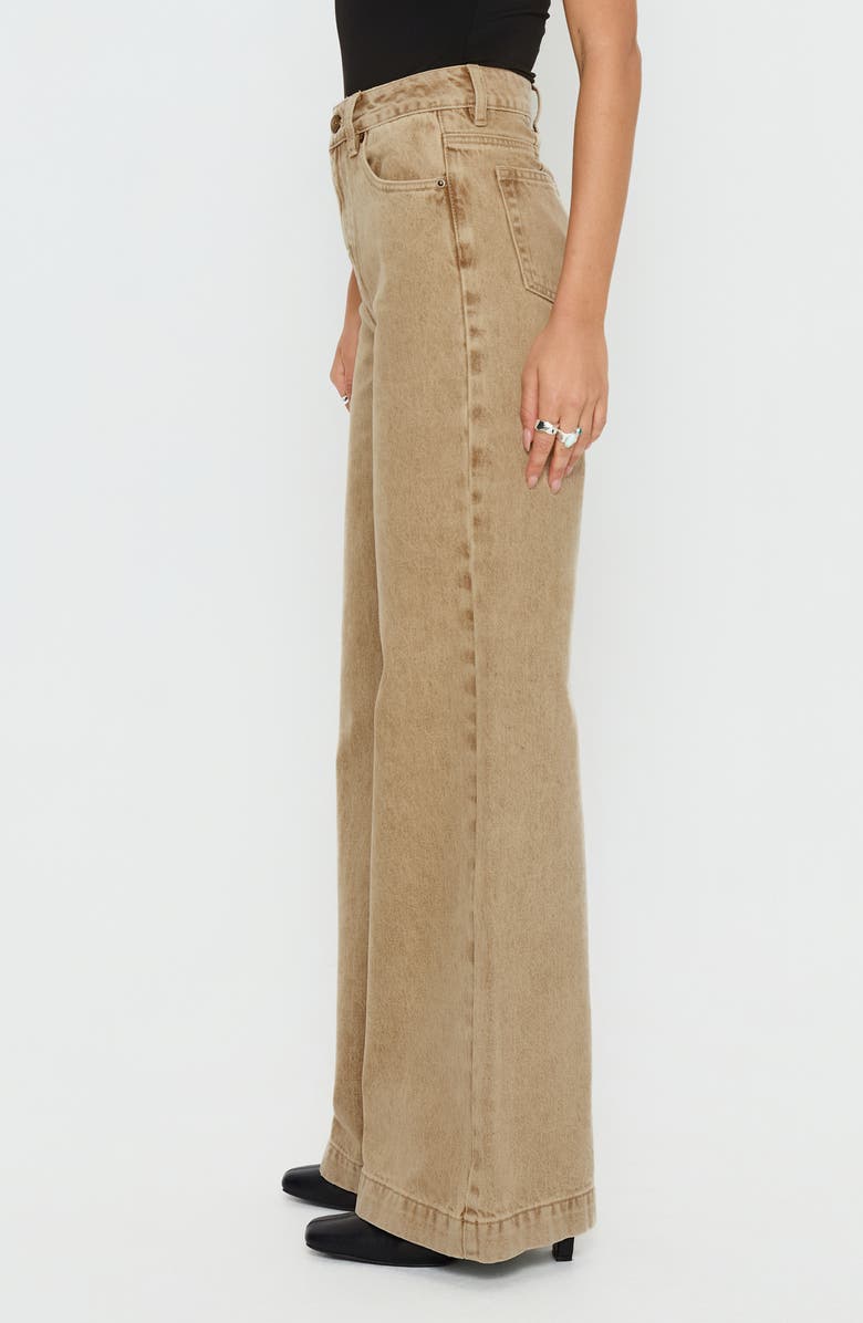 Princess Polly Goldie High Waist Wide Leg Jeans, Alternate, color, Tan