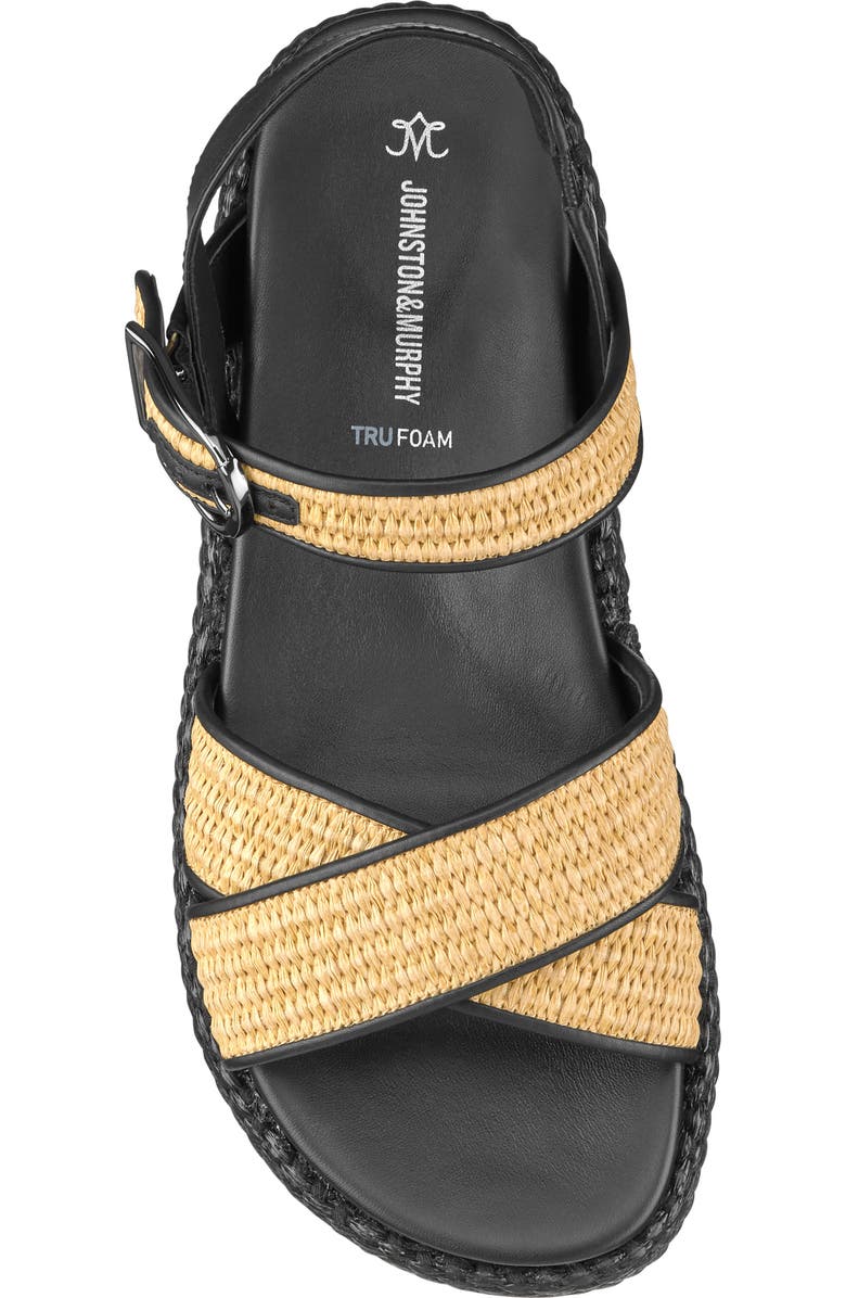 Johnston & Murphy Carli Ankle Strap Platform Sandal, Alternate, color, Black Nappa Leather