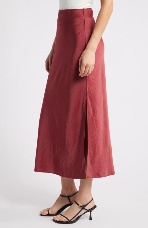 Madewell Satin Maxi Slip Skirt In Claret