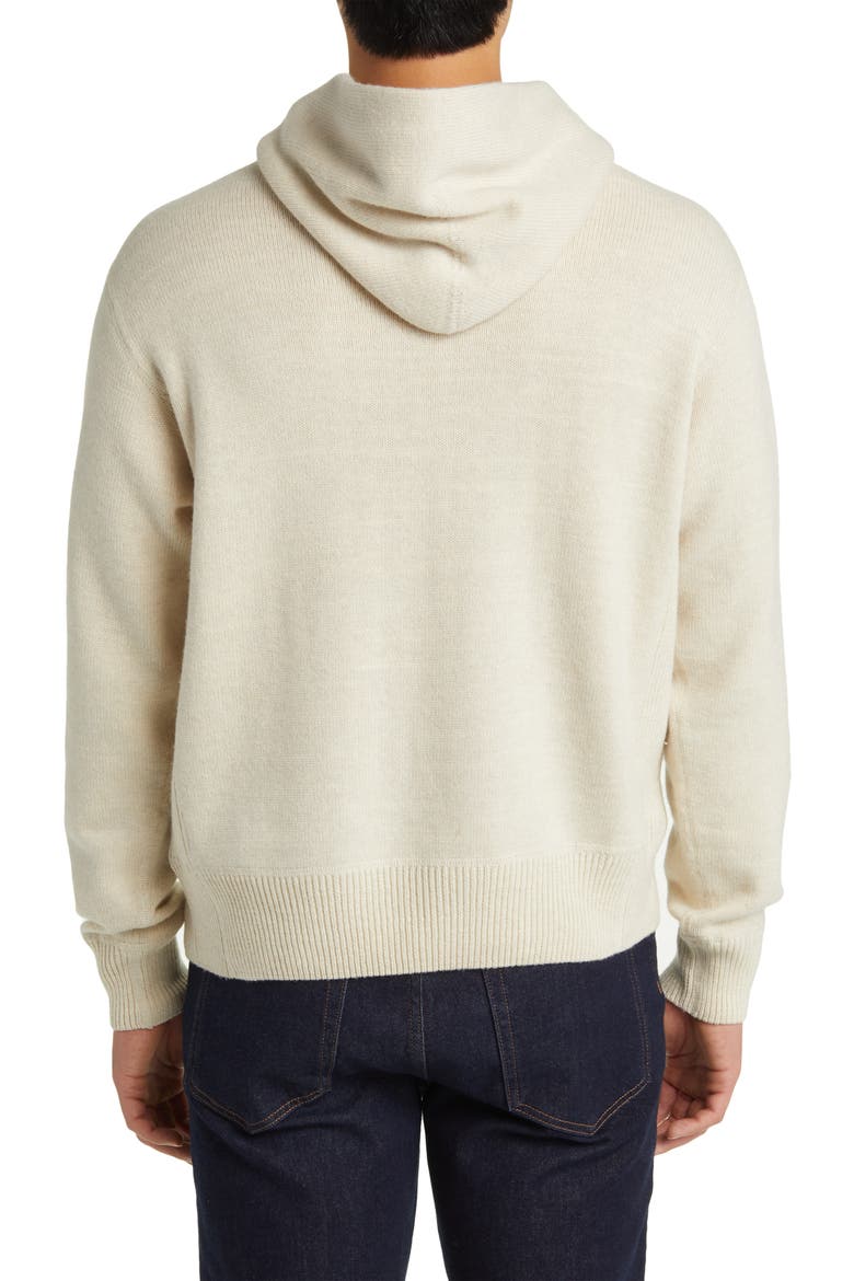 Wool & Cashmere Sweater Hoodie, Alternate, color, HEATHER OAT