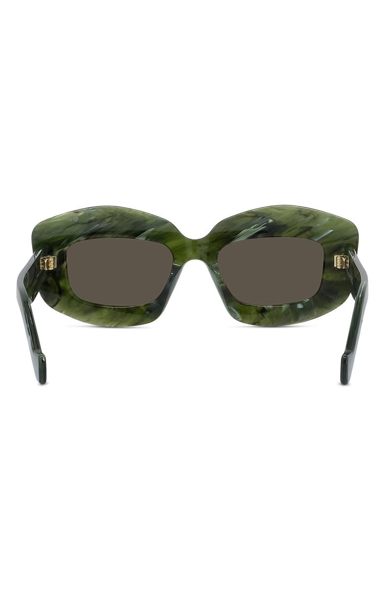 Loewe Silver Screen 49mm Rectangular Sunglasses, Alternate, color, Shiny Green Marble