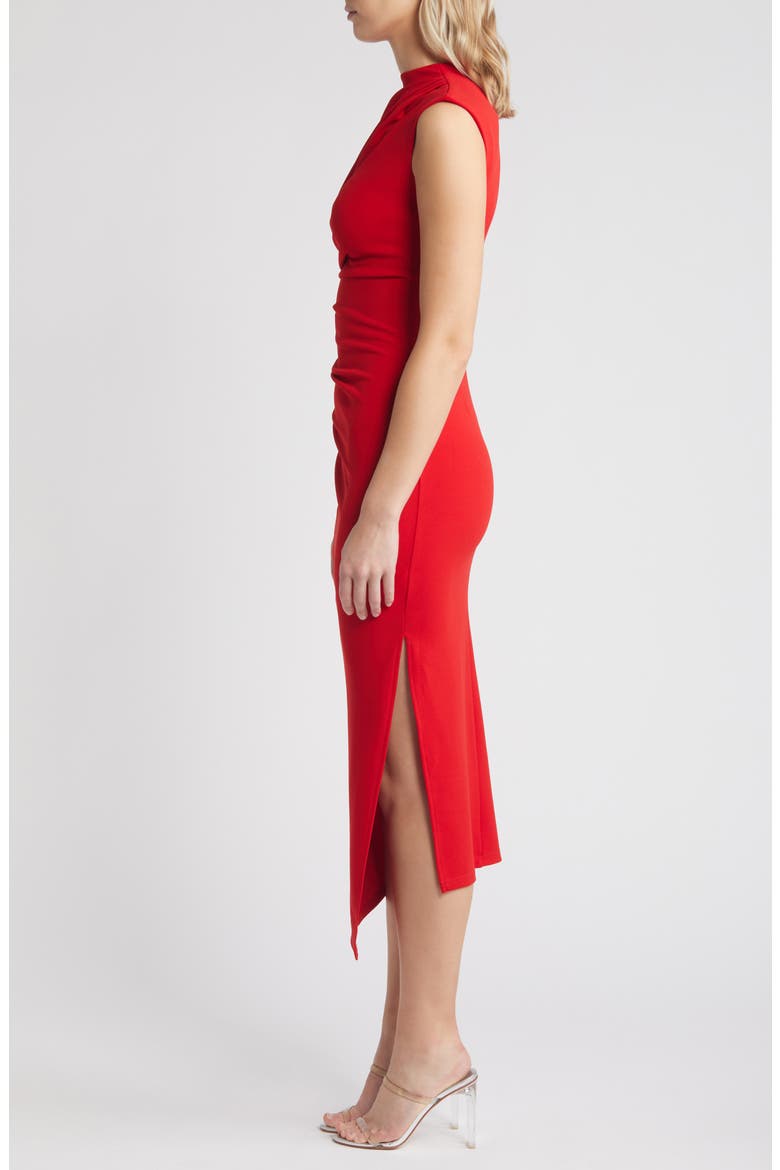 Diana Asymmetric Hem Sheath Dress, Alternate, color, RED