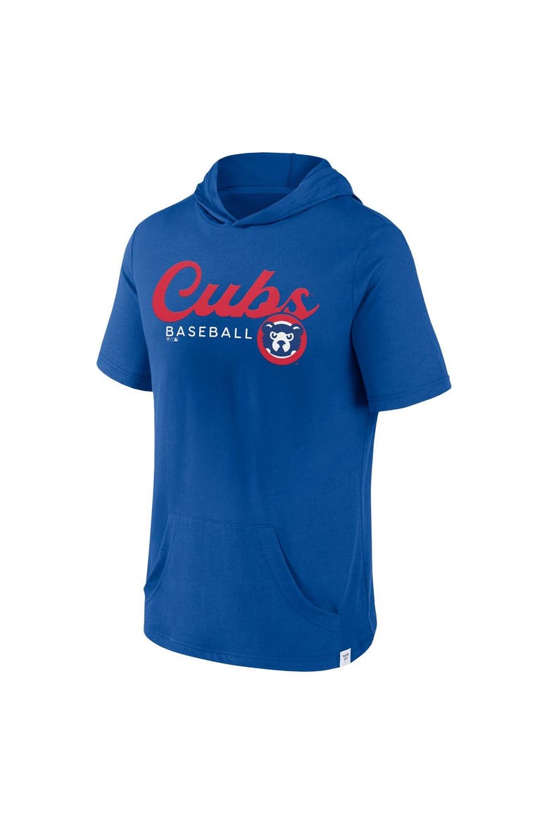 Men's Fanatics Branded Royal Chicago Cubs Offensive Strategy Short Sleeve Pullover Hoodie, Alternate, color, Royal