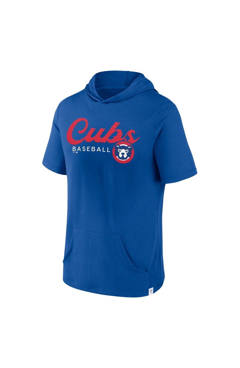 FANATICS Men's Fanatics Branded Royal Chicago Cubs Offensive Strategy Short Sleeve Pullover Hoodie, Alternate, color, 