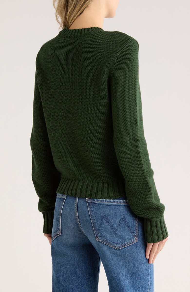 Madewell Solid Relaxed Cotton Sweater, Alternate, color, Summit Green