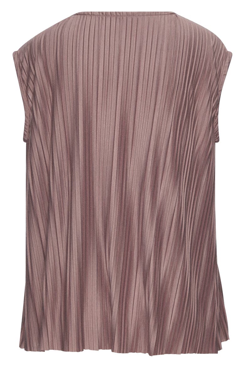 Pleated Cap Sleeve Top, Alternate, color, Taupe