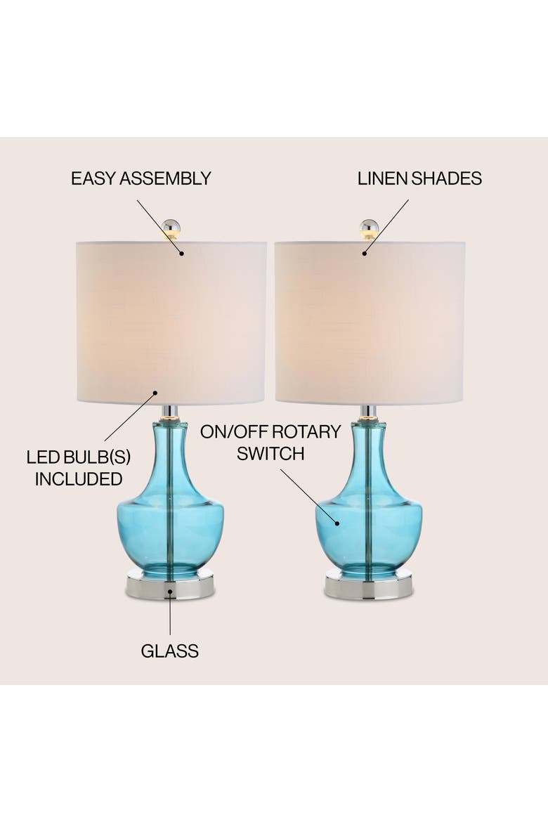 Colette Mini Glass LED Table Lamp, Alternate, color, Light Blue