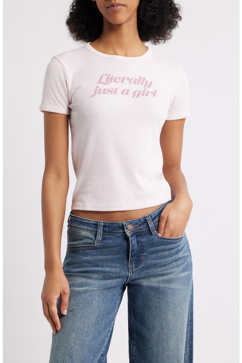 Just a Girl Graphic Baby Tee, Main, color, PINK