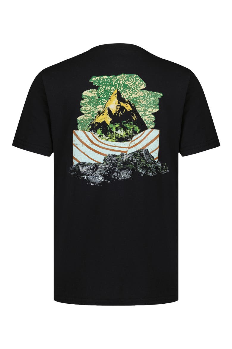 Kids' Mountain Collage Graphic T-Shirt, Alternate, color, BLACK