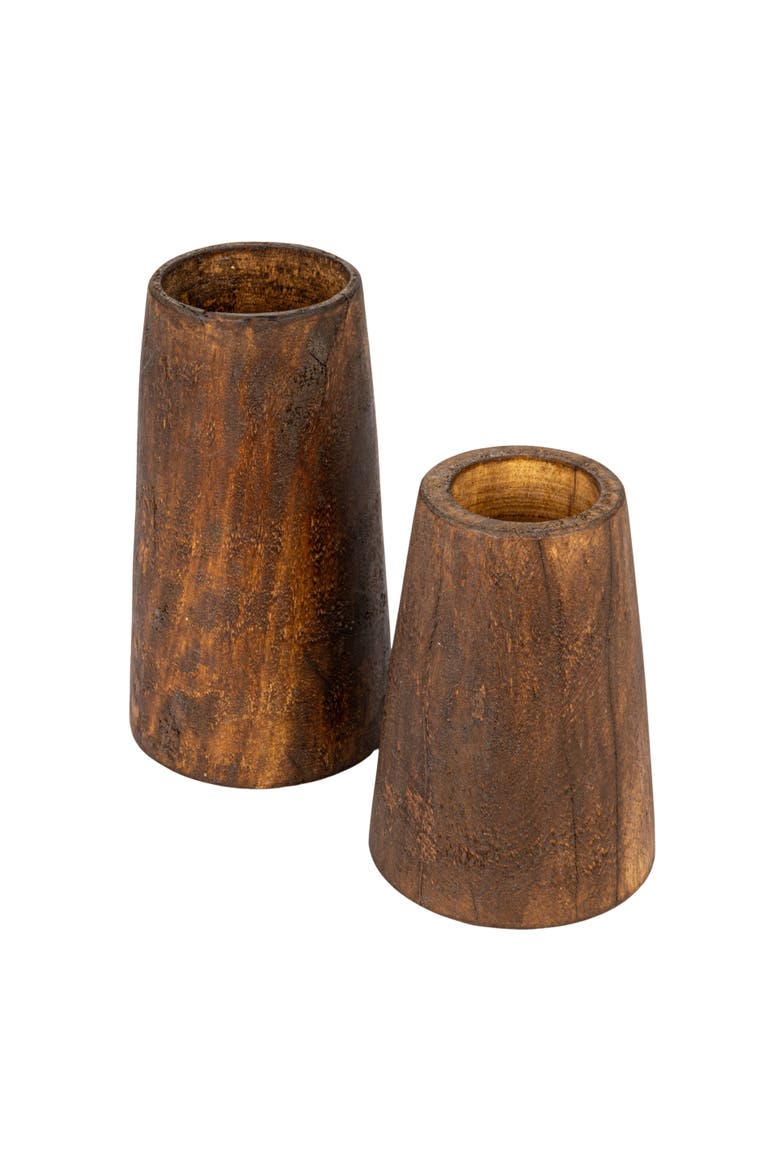 Vases with Distressed Finish, Main, color, Brown