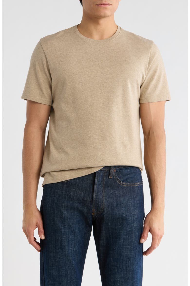 Interlock T-Shirt, Main, color, TAN SEASONING HEATHER