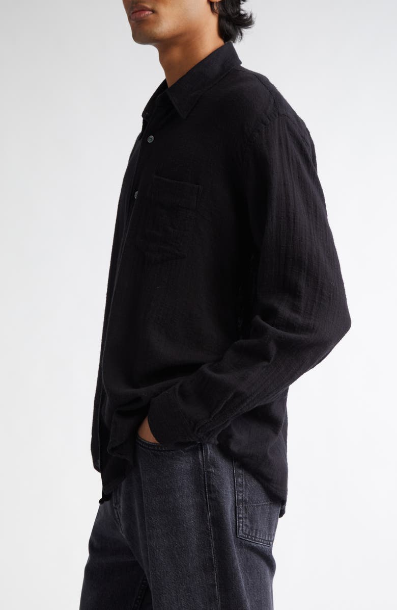 OUR LEGACY Coco Cotton Button-Up Shirt, Alternate, color, Washed Black Air Cotton