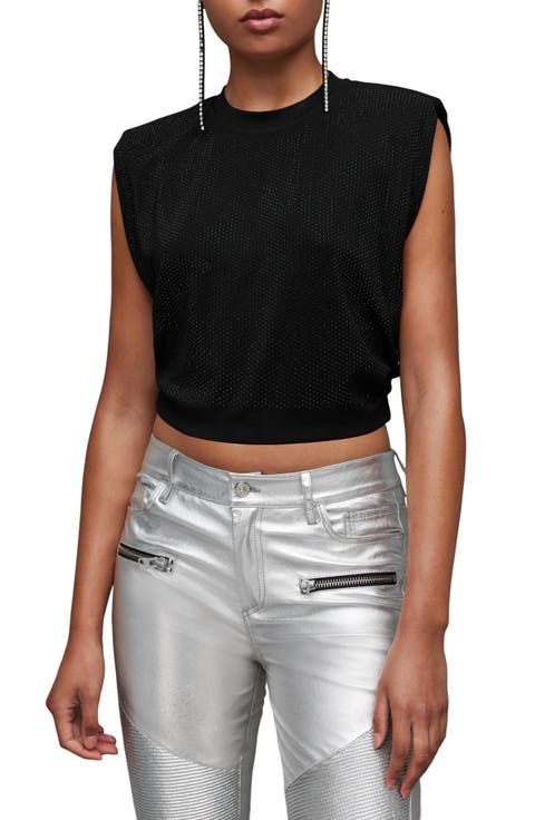 Alya Nika Metalllic Crop Muscle Tee