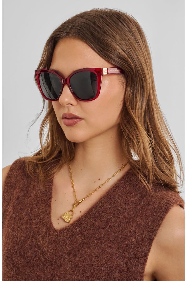 Mykonos Sunglasses, Alternate, color, Transparent Dark Cherry
