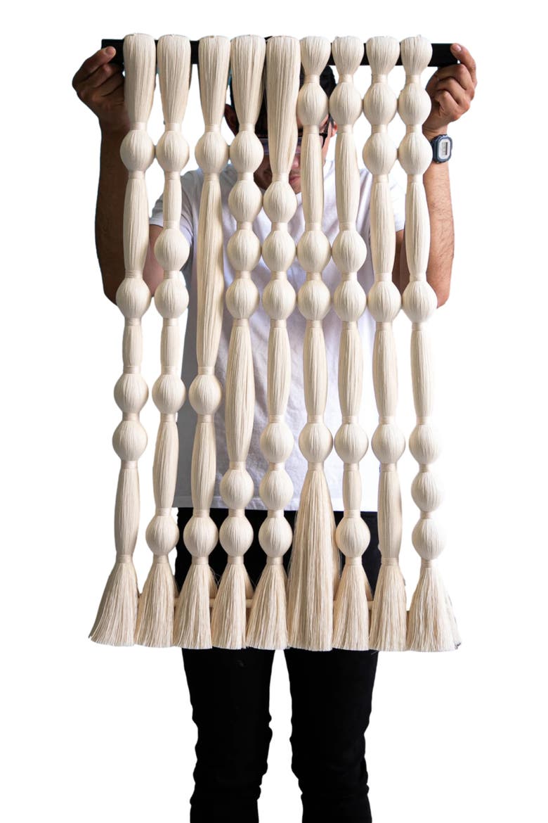 Mitla Mini Tapestry, Alternate, color, White