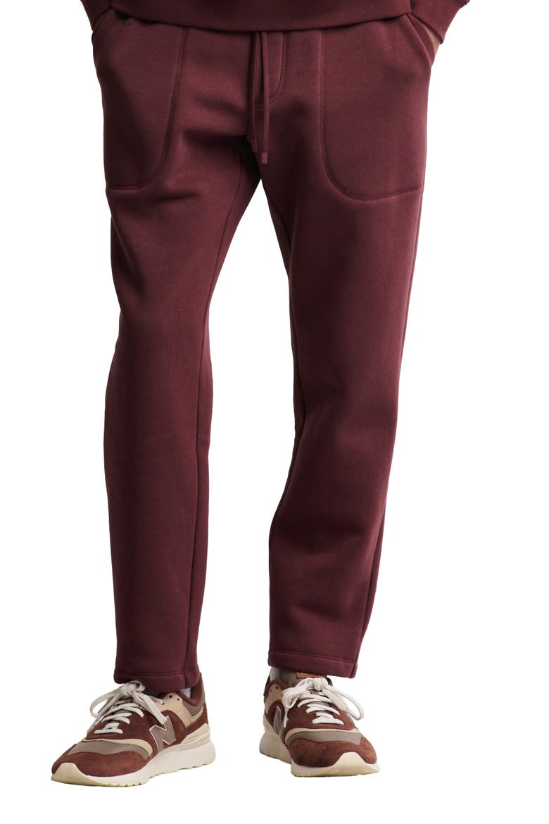 Fleece Track Pants, Main, color, DEEP AUBERGINE