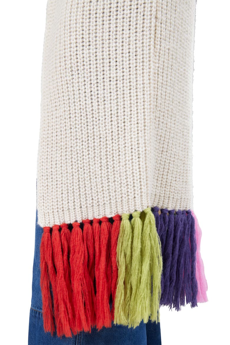 Rainbow Tassel Duster Cardigan, Alternate, color, WHITE
