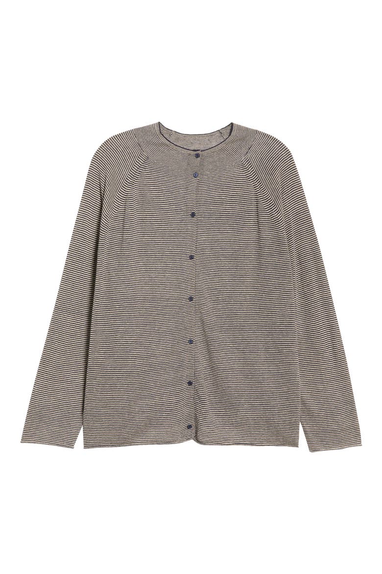 Organic Linen & Organic Cotton Cardigan, Alternate, color, INK