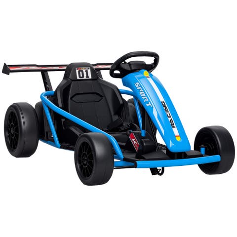 24V 8.1 MPH Electric Go Kart for Kids 7AH Battery Powered Drift Kart with Dual Motors Soft Start Safety Belt for Kids Years