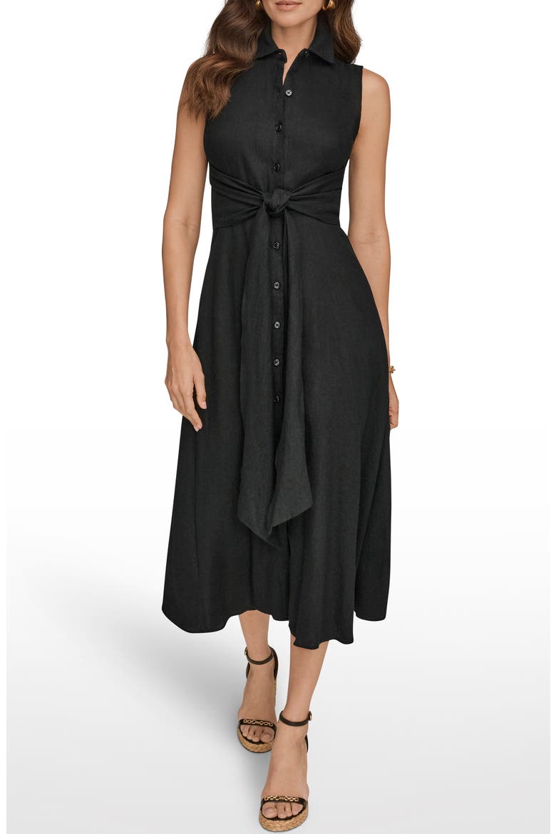 linen shirt dress sleeveless Linen BLEND SHIRT DRESS Linen / M