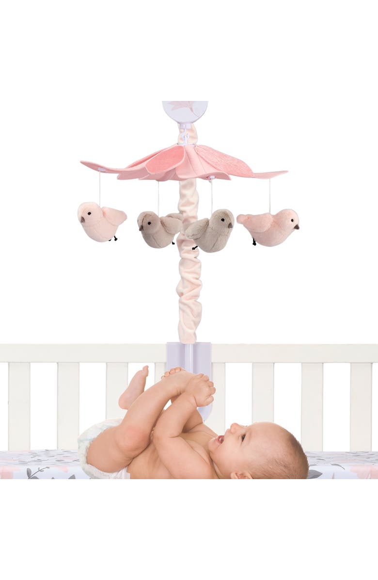 Lambs & Ivy Petals Birds Musical Baby Crib Mobile Soother Toy, Alternate, color,