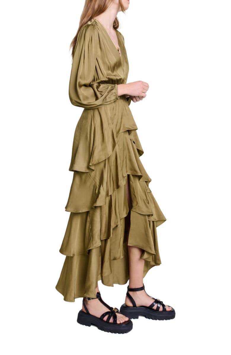 maje Tiered maxi dress, Alternate, color, 