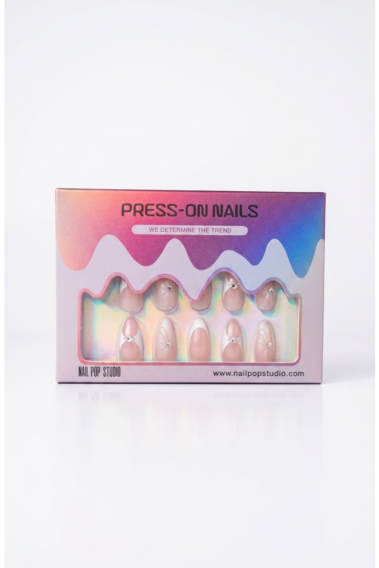 Diamond Bliss Almond Press-On Nails, Main, color, Diamond Bliss