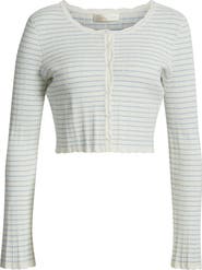 LoveShackFancy Media Stripe Pointelle Cardigan
