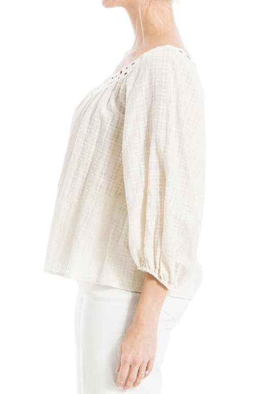 Max Studio Openwork Bubble Sleeve Top