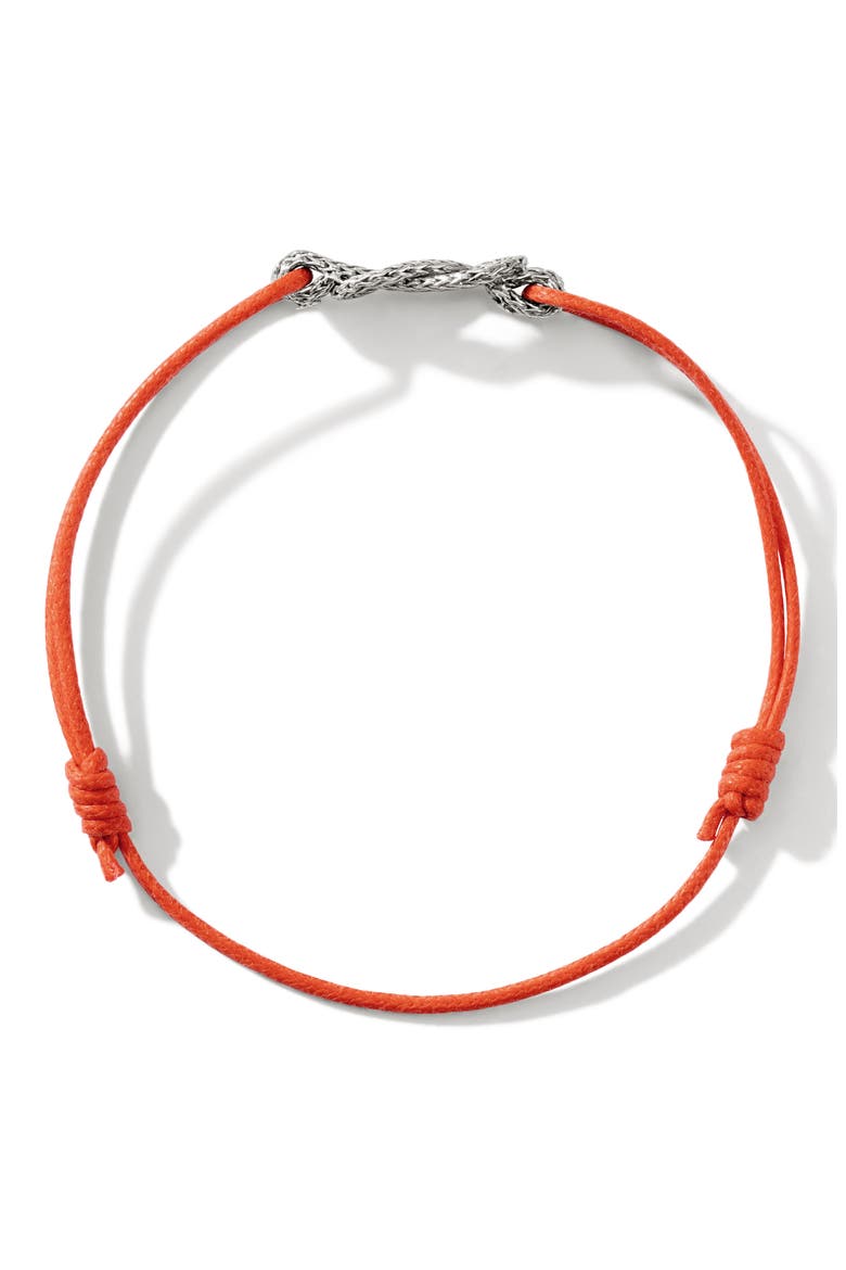 Love Knot Sterling Silver Cord Bracelet, Alternate, color, SILVER