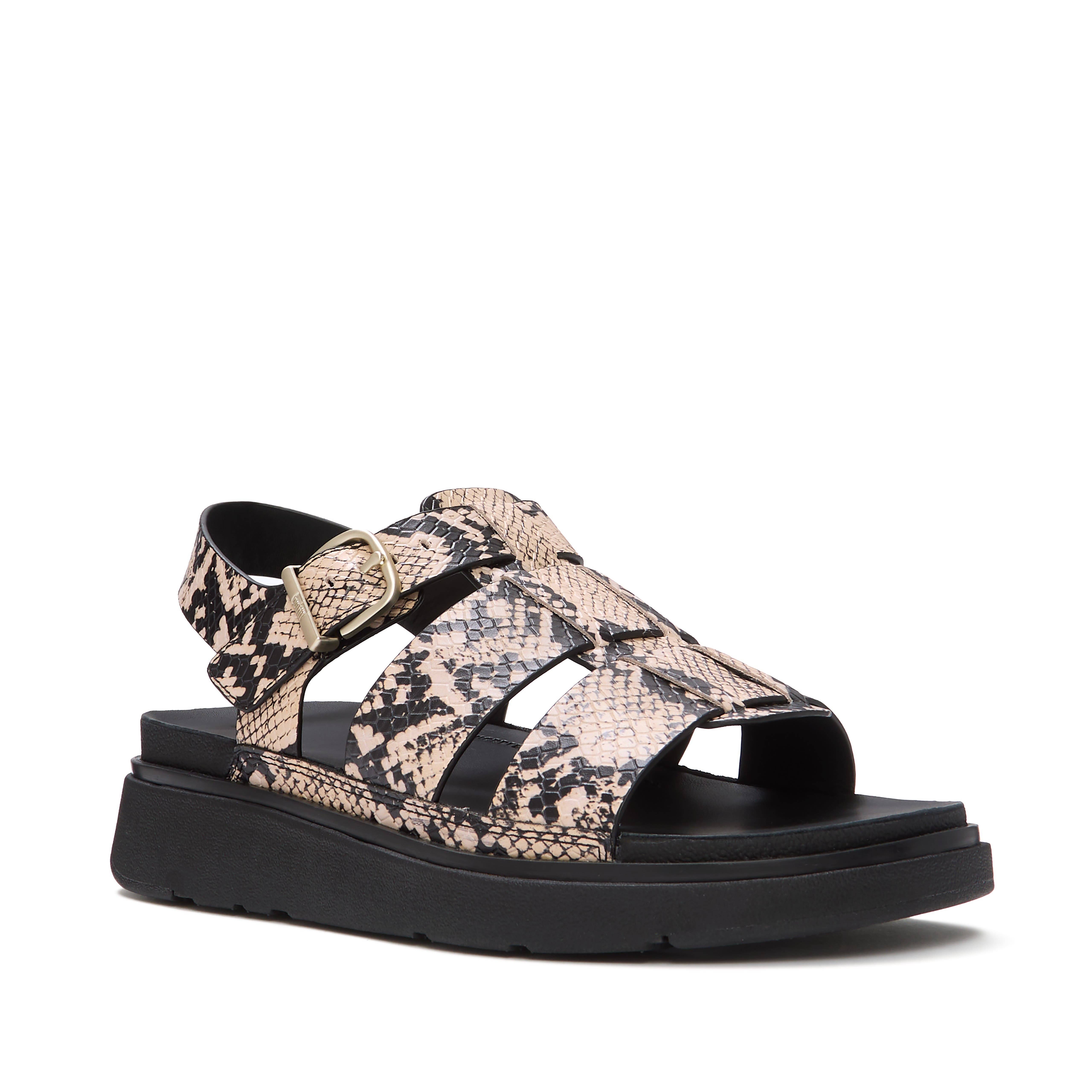 Gen FF Snake Fisherman Sandals, Main, color, Hazy Taupe/Black