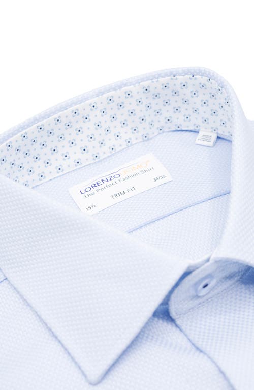 Lorenzo Uomo Trim Fit Basketweave Cotton Dress Shirt In Light Blue