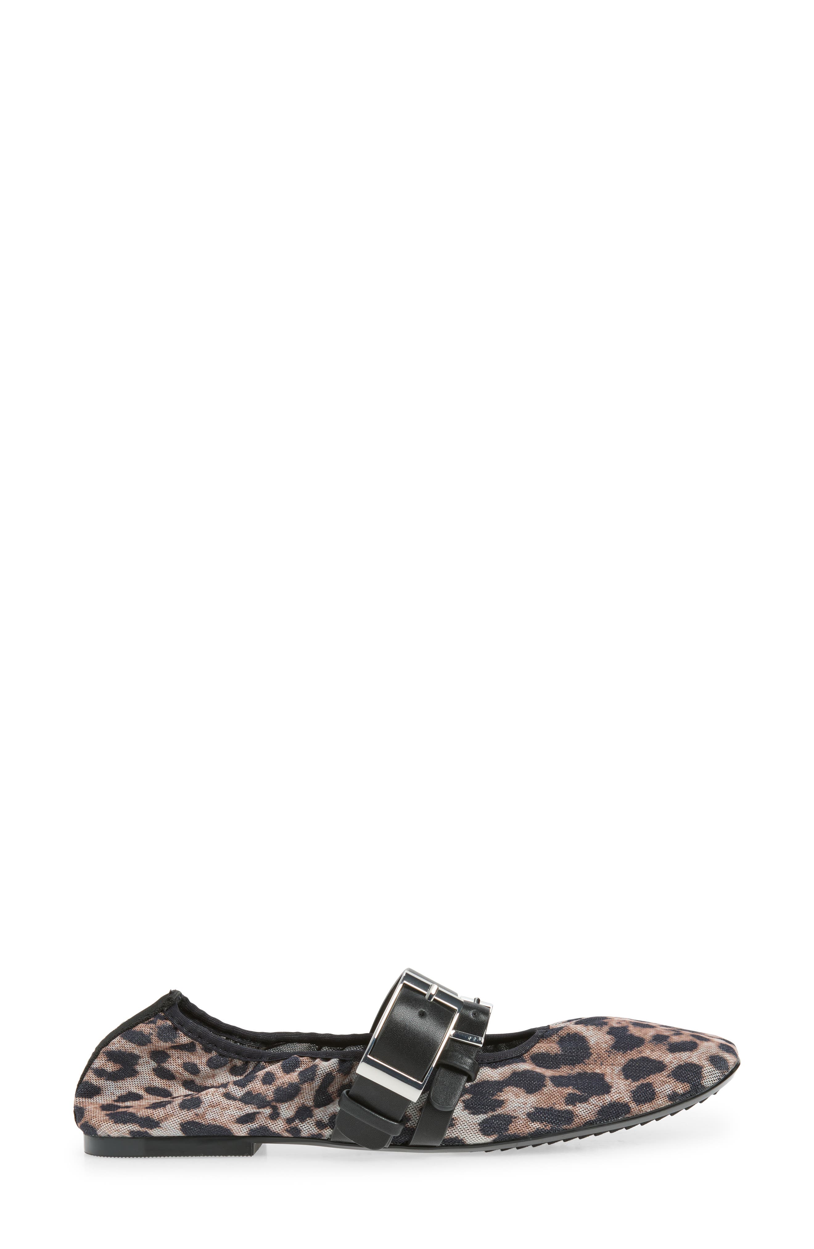 Dade Buckle Strap Mesh Ballet Flat, Alternate, color, NATURAL/ BLACK