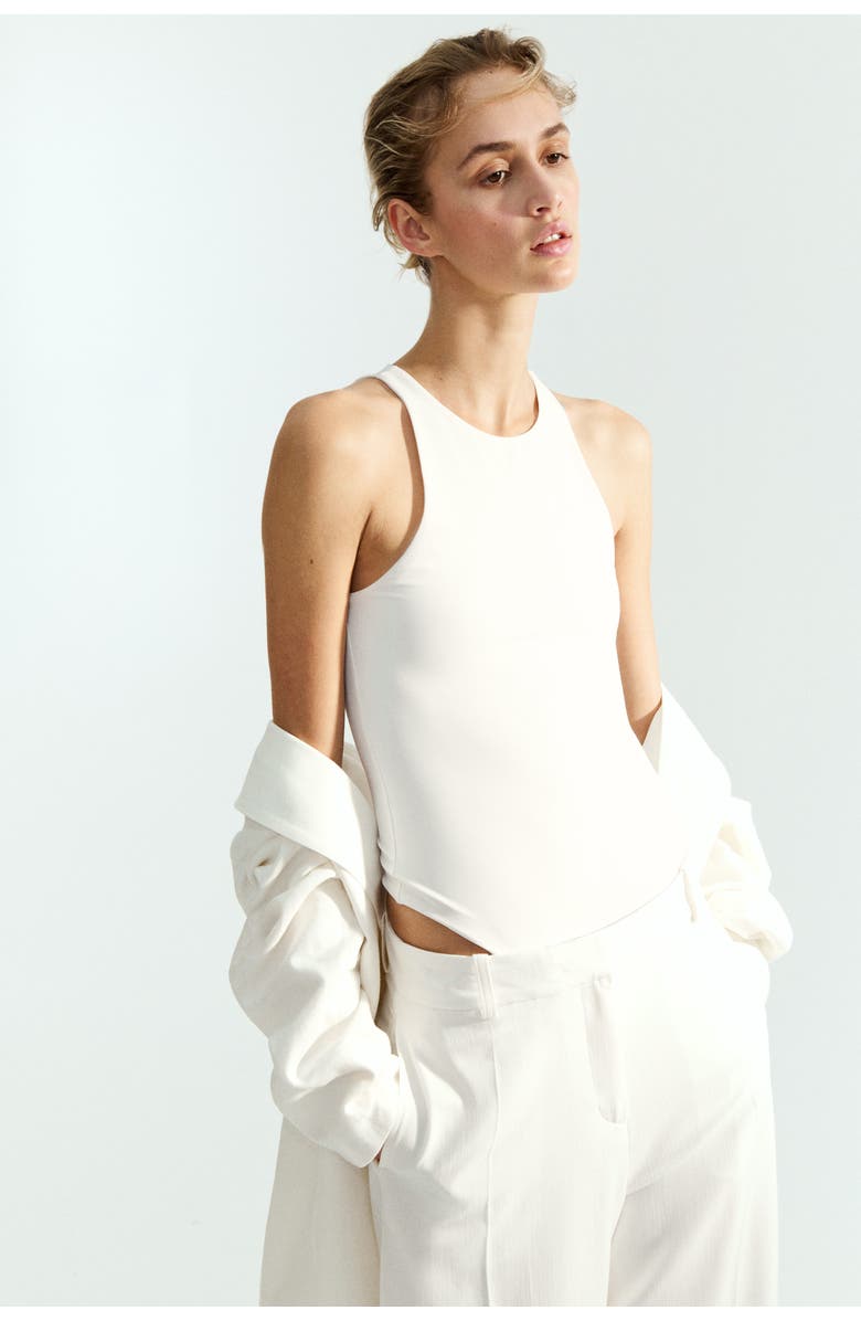 H&M Sleeveless Thong Body, Alternate, color, White