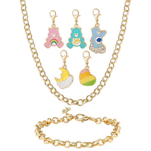 Care Bears Charm Bracelet and Necklace with 5 Interchangeable Charms in Gold  product