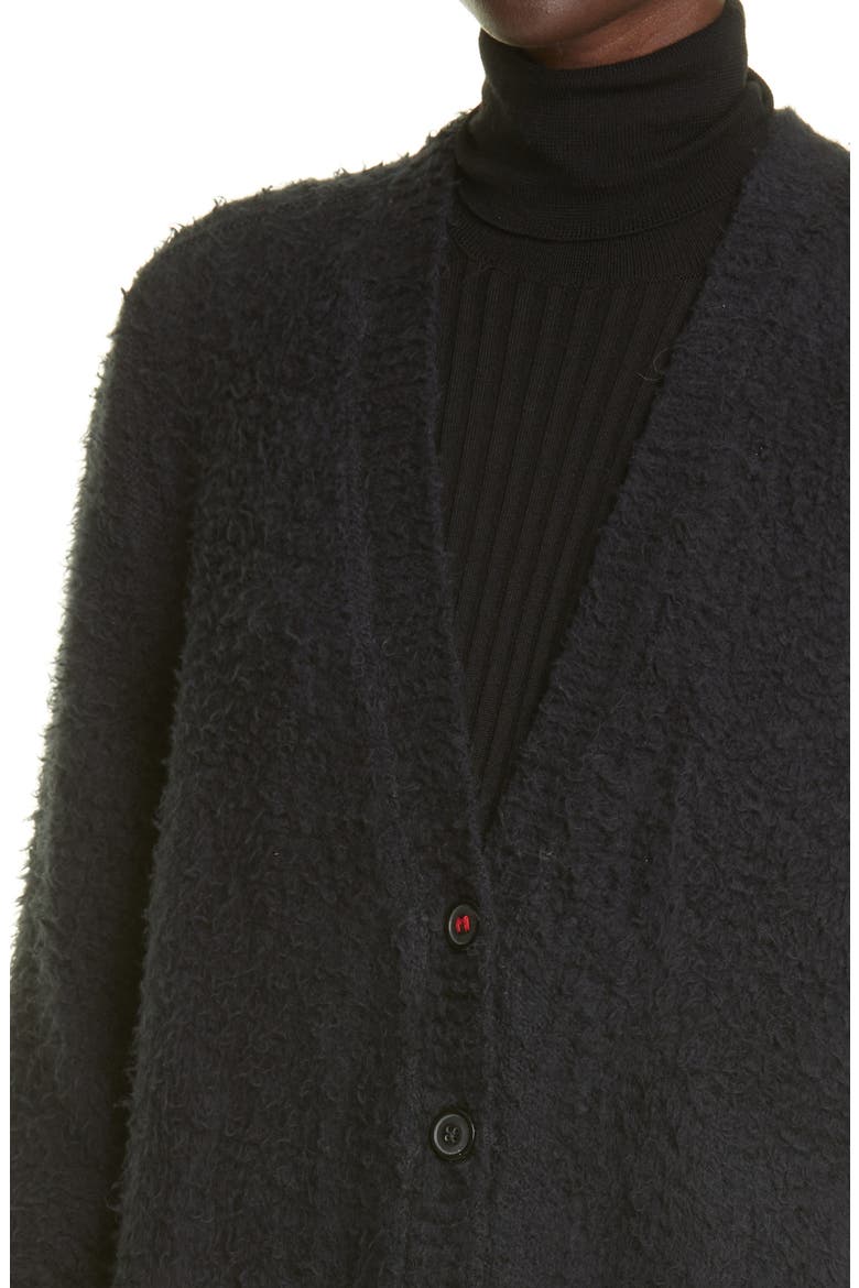 Oversize Cotton Blend Cardigan, Alternate, color, BLACK