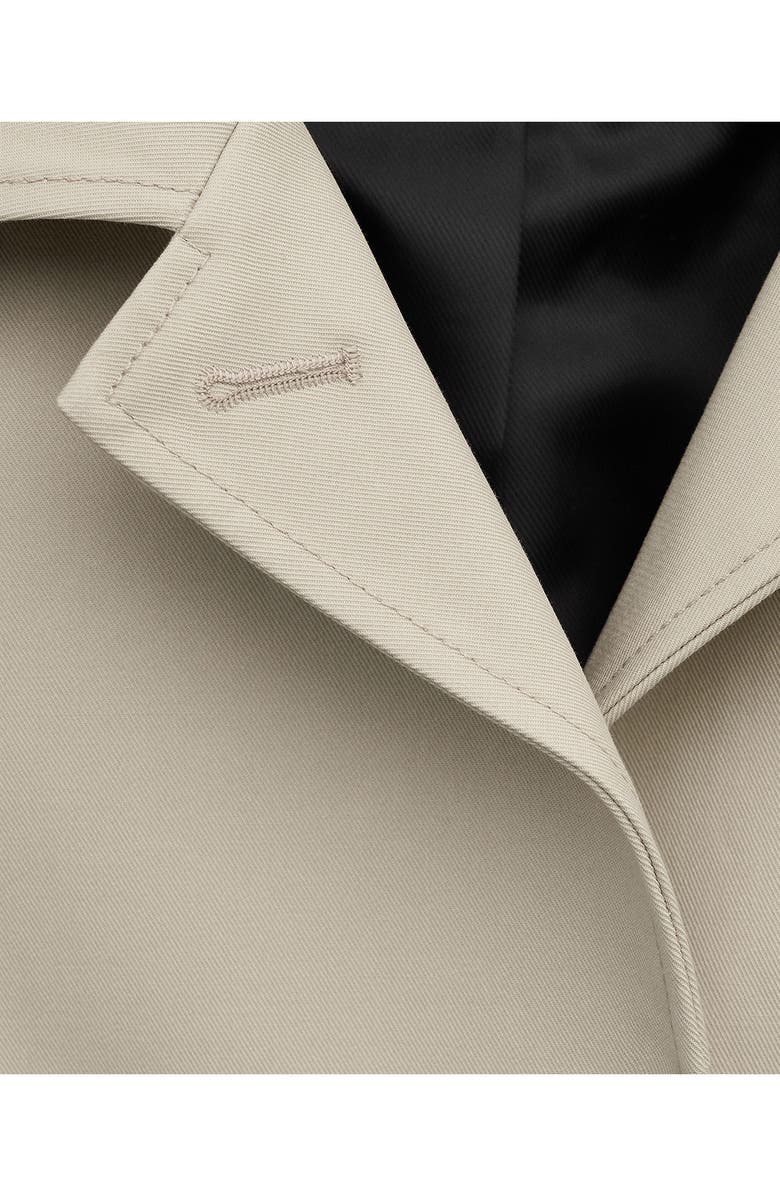 MANGO Cotton Twill Trench Coat, Alternate, color, Light/ Pastel Grey