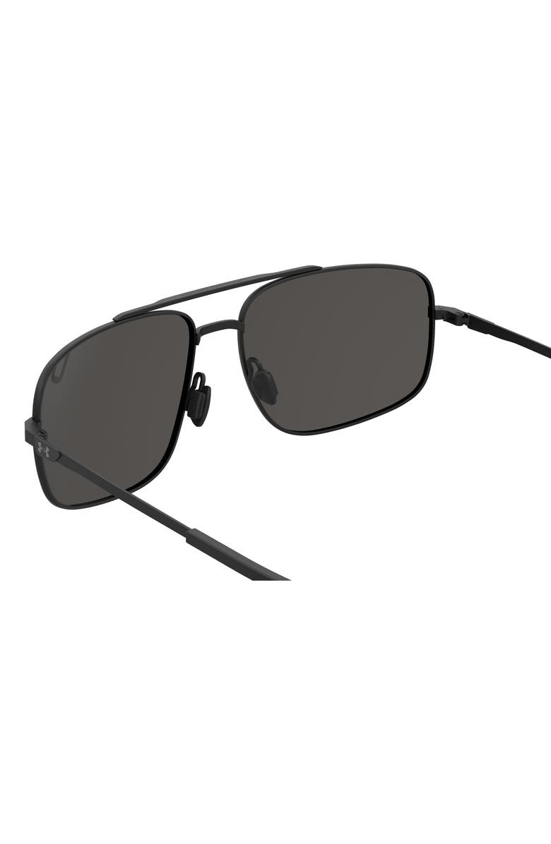 Under Armour 59mm Polarized Aviator Sunglasses, Alternate, color, Matte Black