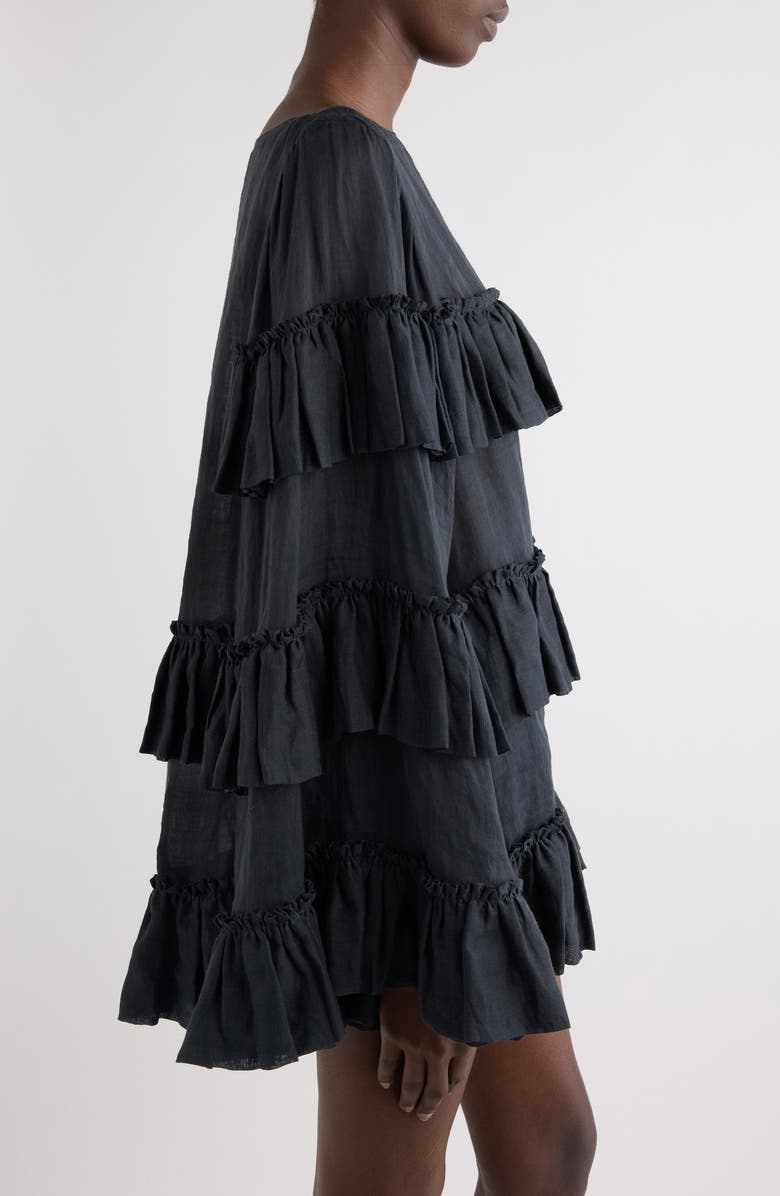 Dries Van Noten Carlice Ramie Mousseline Top, Alternate, color, Black