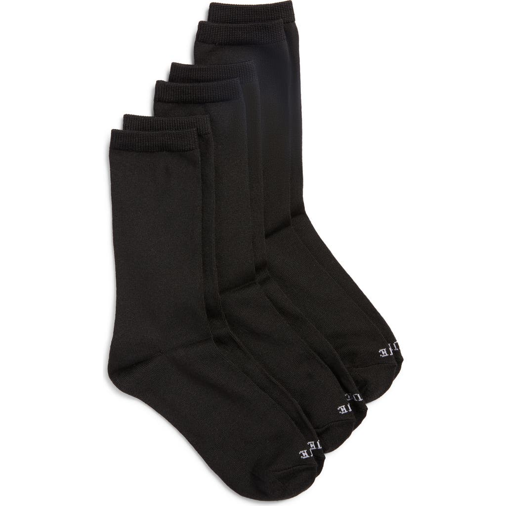 Hue Assorted 3-pack Supersoft Crew Socks In Black