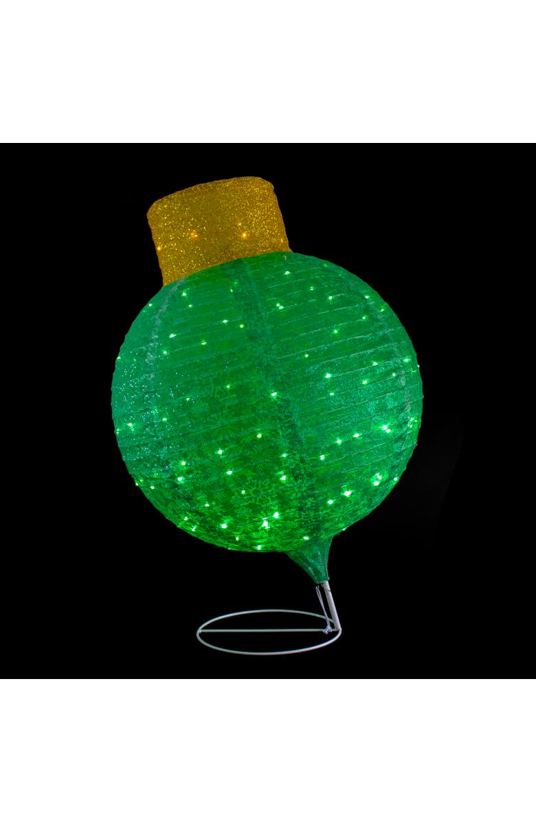 Northlight LED Lighted Twinkling Commercial Outdoor Tinsel Onion Christmas Ornament - 38" - Green, Alternate, color, 