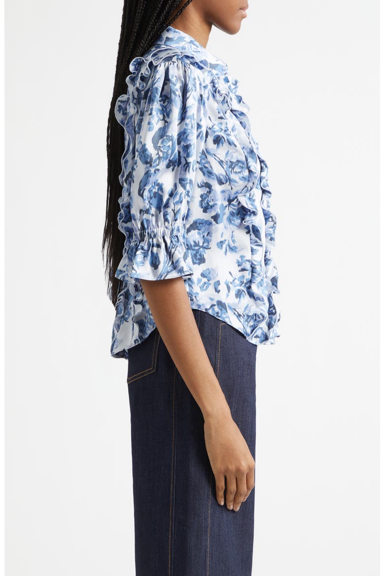 Midnight Floral Print Button-Up Shirt, Alternate, color, NIGHT TIDE MULTI