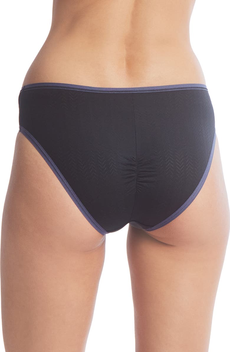 Hanky Panky Movecalm Ruched Back Briefs, Alternate, color, Black/ Granite