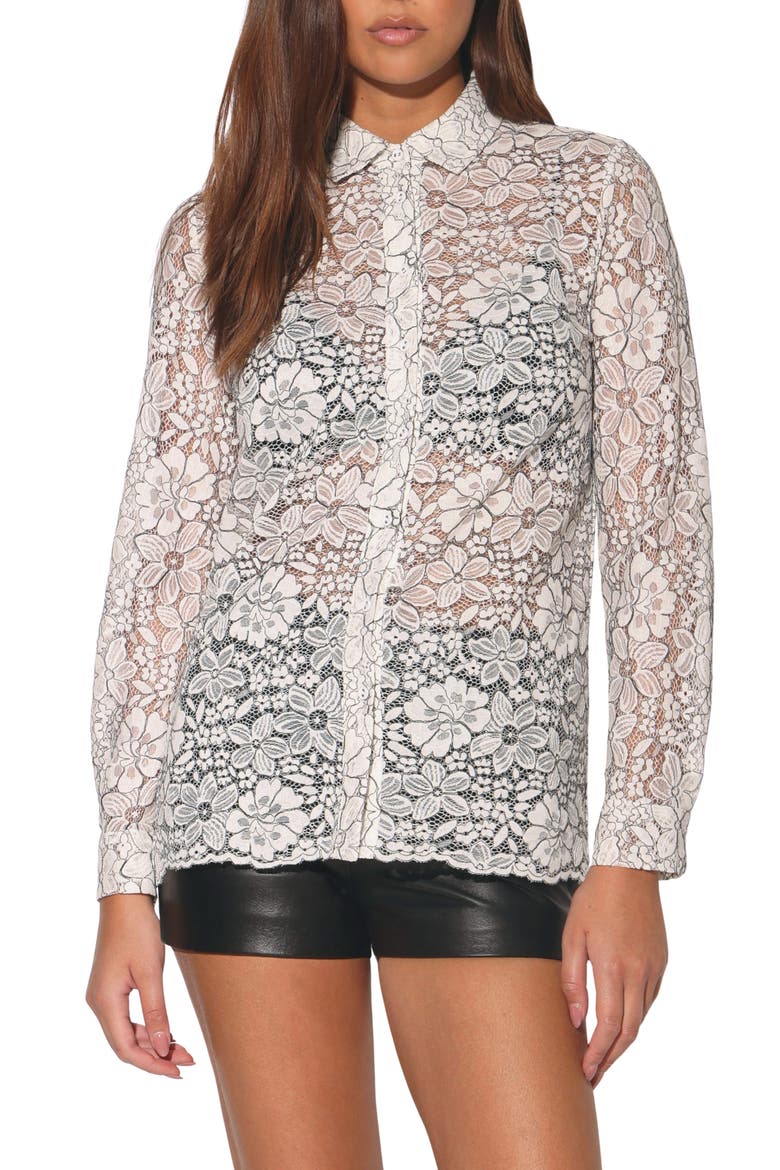 Maxine Lace Shirt, Main, color, WINDSOR LACE IVORY