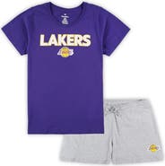 FANATICS Women's Fanatics Branded Purple/Heather Gray Los Angeles Lakers Plus Size T-Shirt & Shorts Combo Set