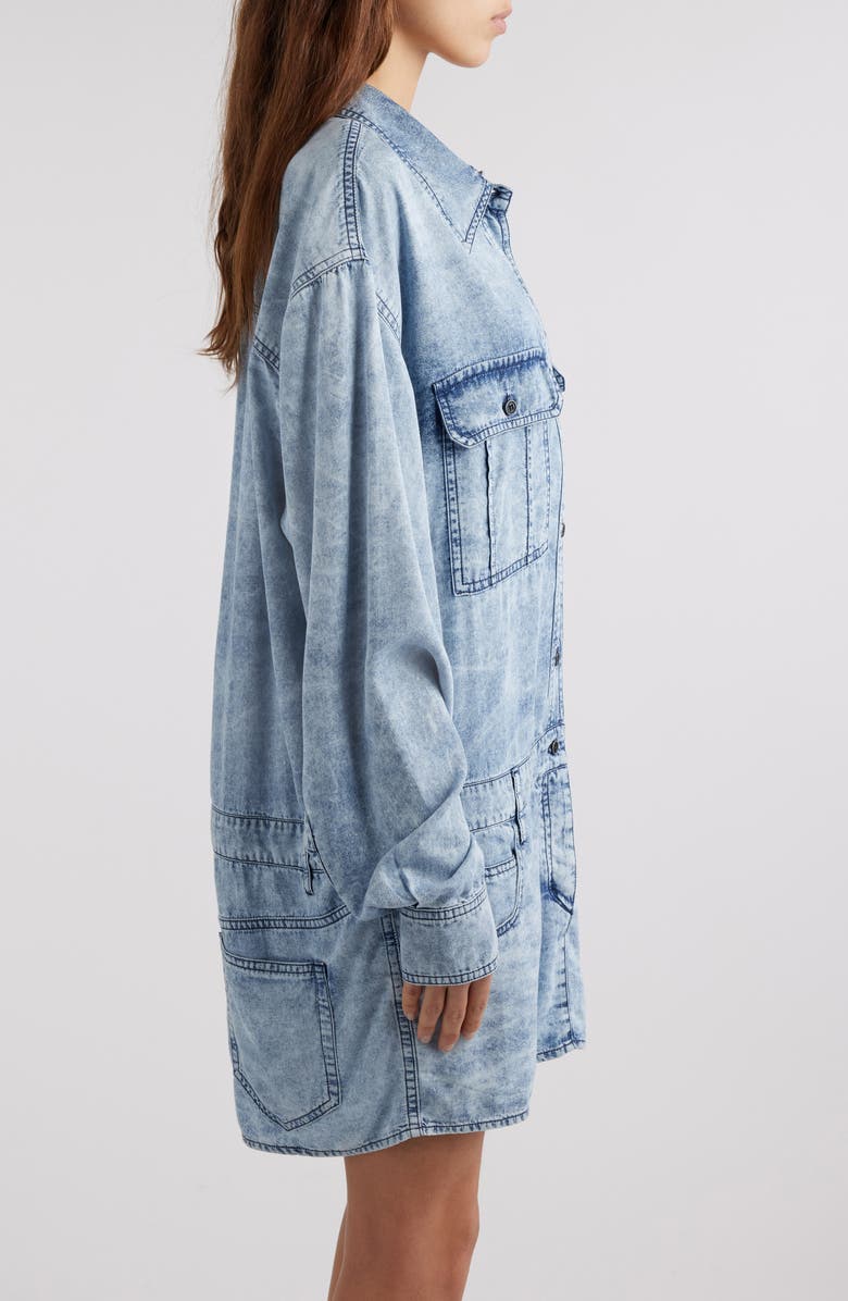 Isabel Marant Étoile Palvina Long Sleeve Denim Shirtdress, Alternate, color,
