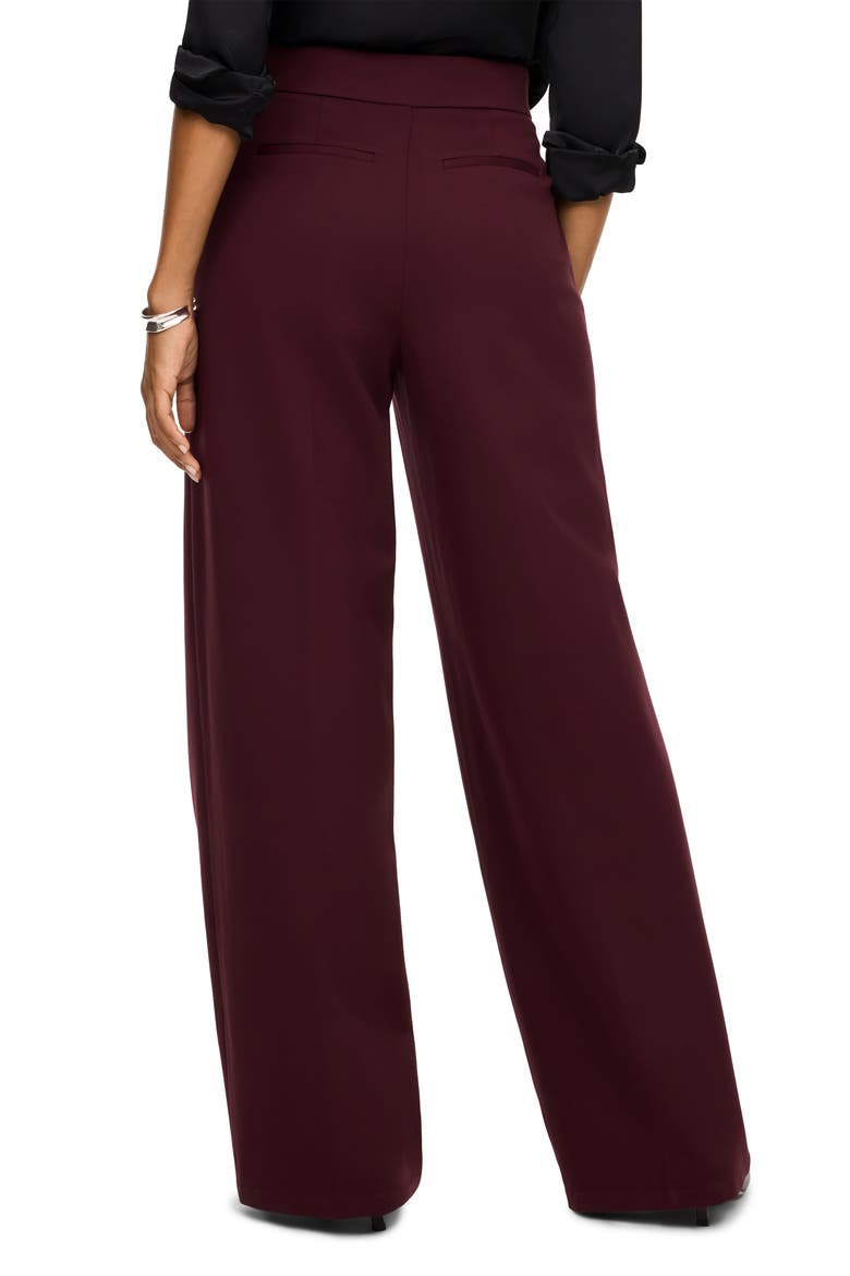 Ponte Pleated Wide Leg Pants, Alternate, color, FIG NOIR