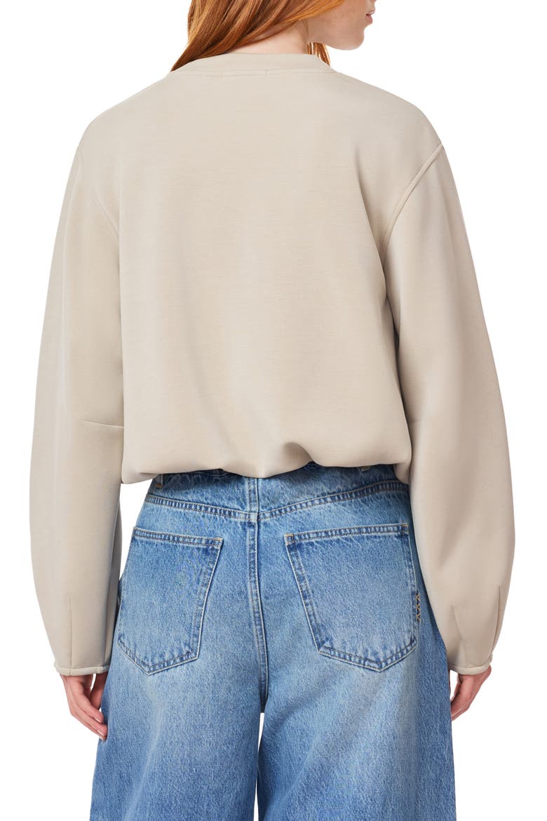 Bubble Hem Crewneck Sweatshirt, Alternate, color, FEATHER GRAY